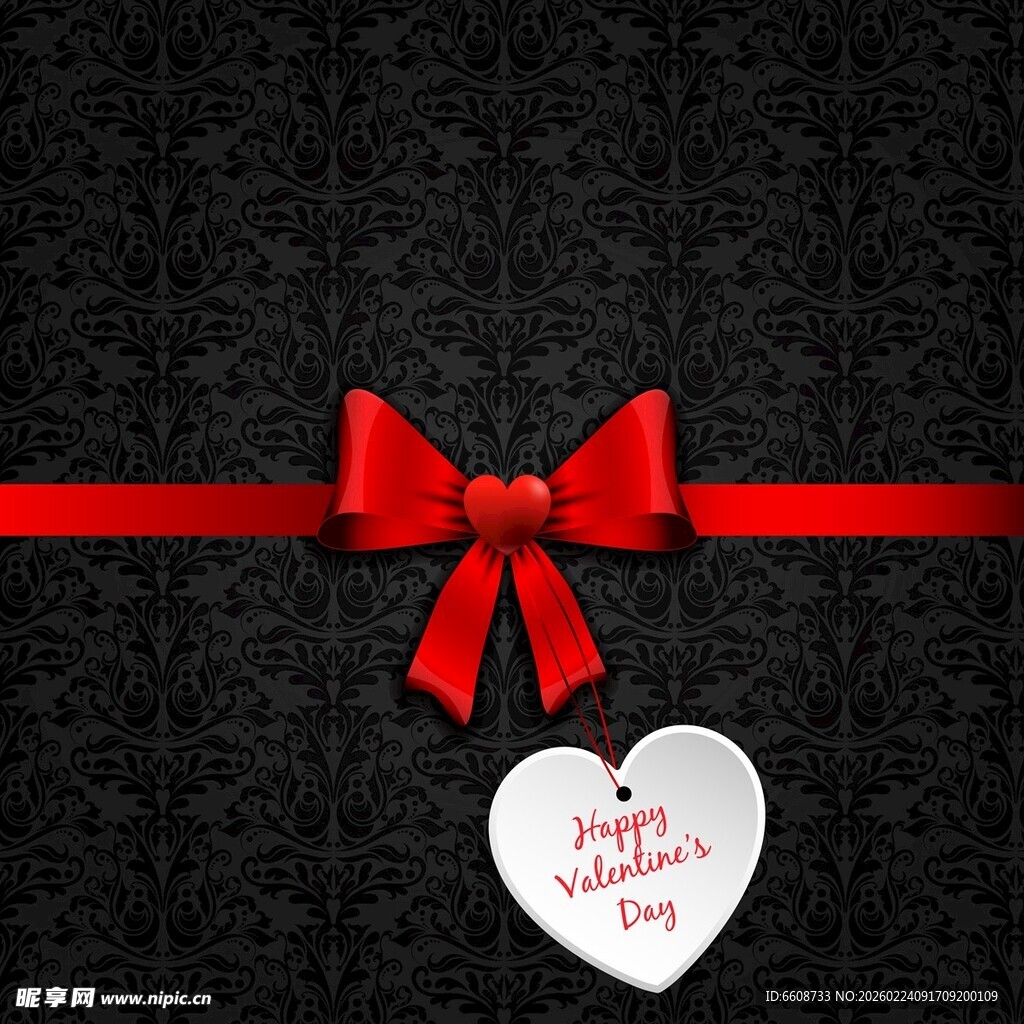 红丝带爱心装饰图案