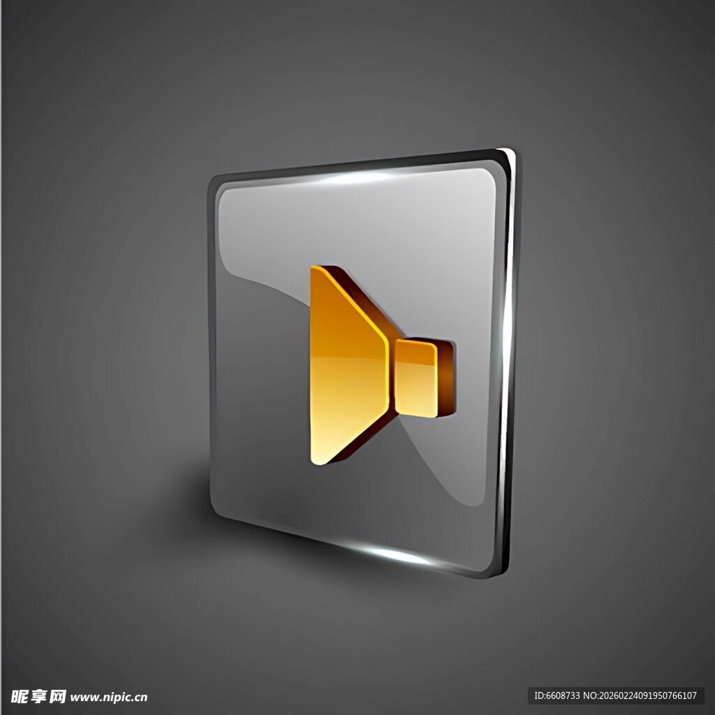 金属质感音量图标按钮