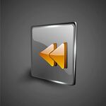 金属质感双箭头倒退图标