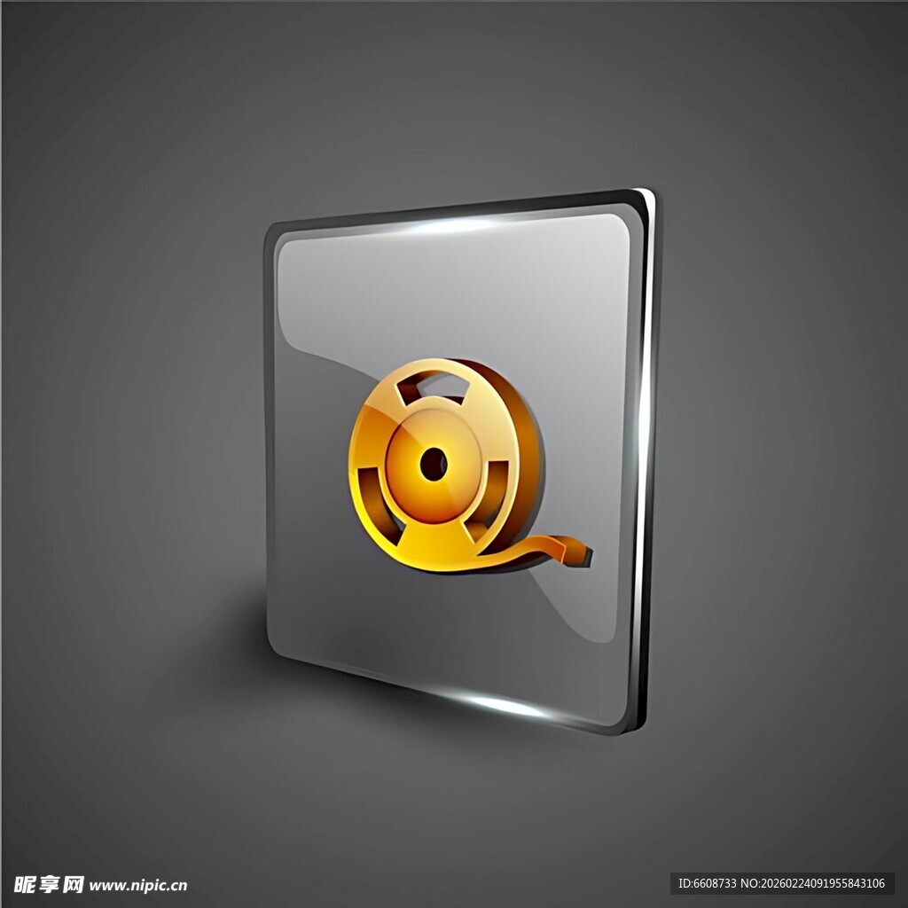 金属质感录像带图标