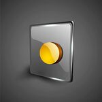 方形透明按钮上的黄圆