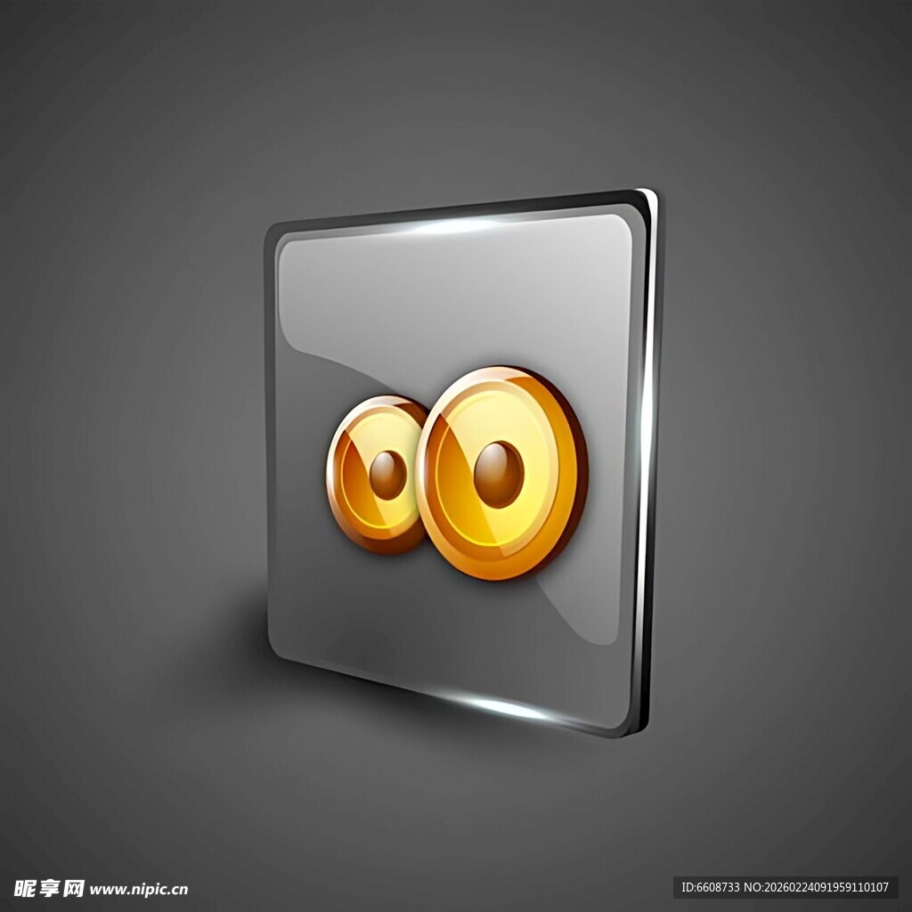 金属质感双圆图标