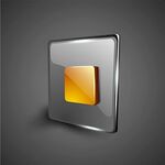 方形金属质感橙色图标