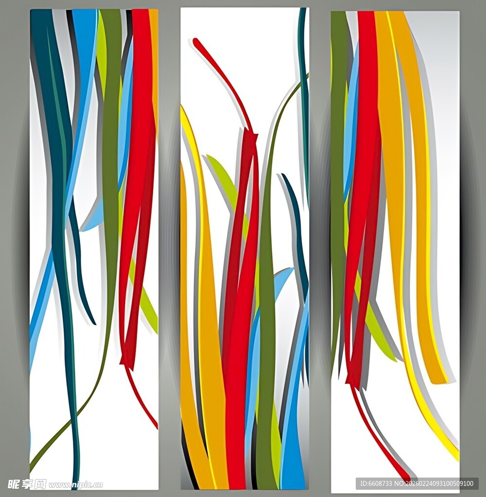 多彩线条抽象艺术图案