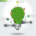 绿色灯泡创意环保理念图