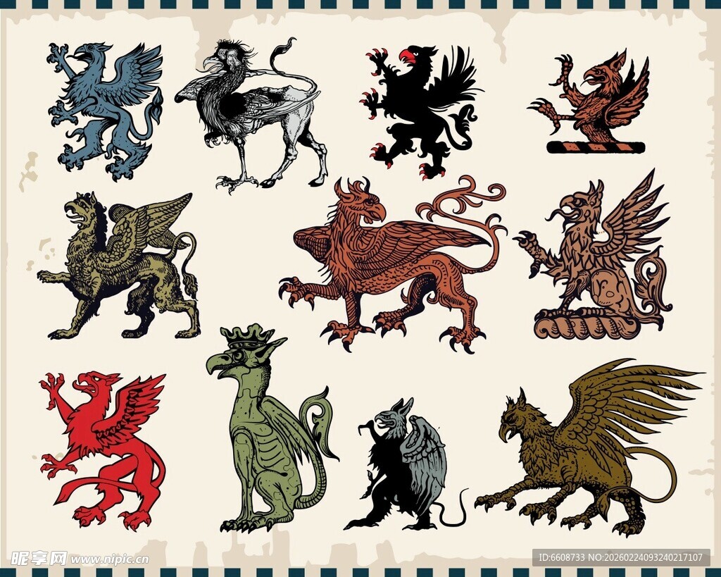 奇幻神话动物图案集合