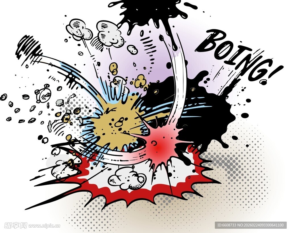 动感波普风漫画元素插画