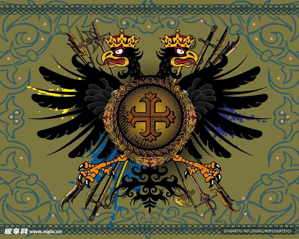 拜占庭双头鹰徽标图案