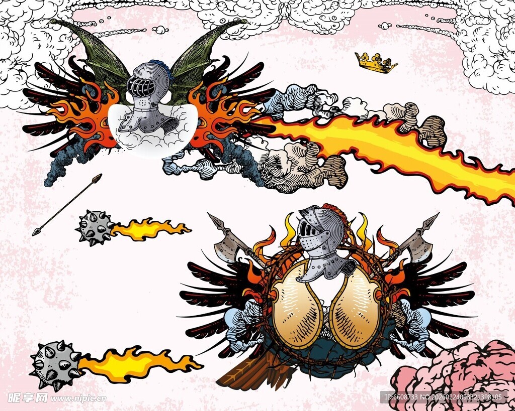 奇幻战斗场景插画