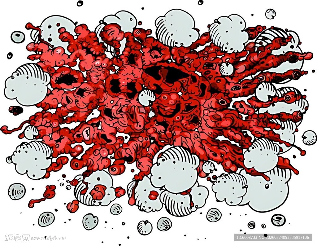 红色爆炸特效图案