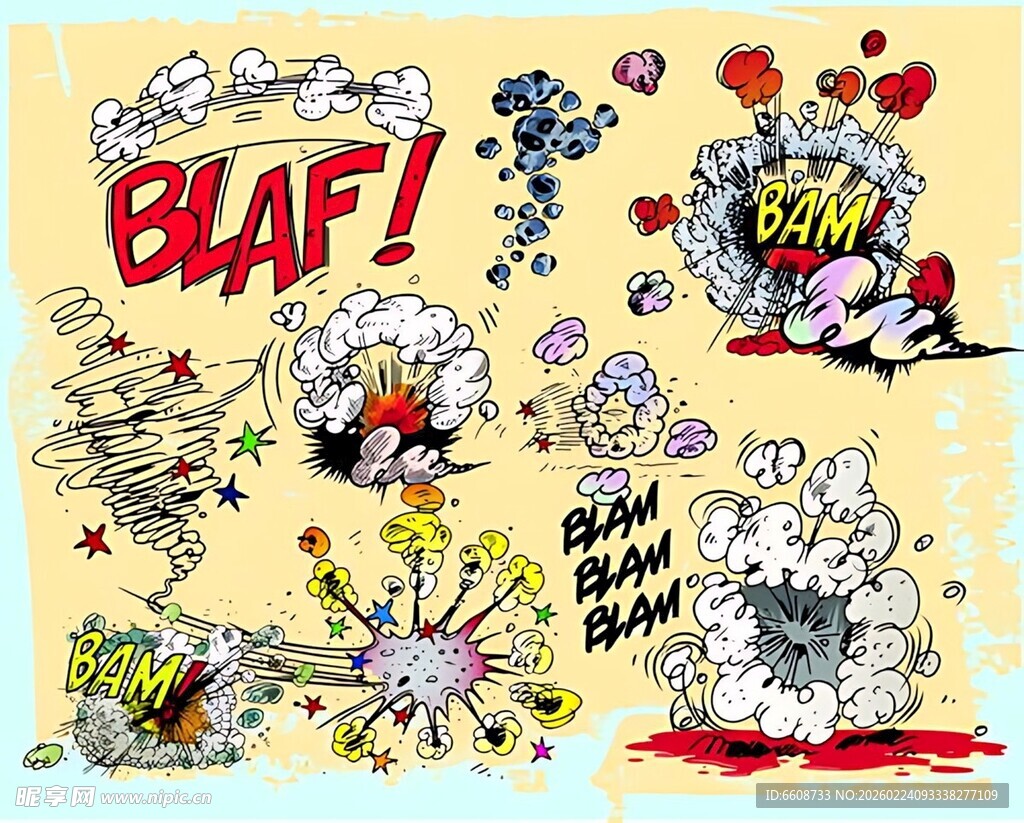 卡通涂鸦风格暴力美学插画