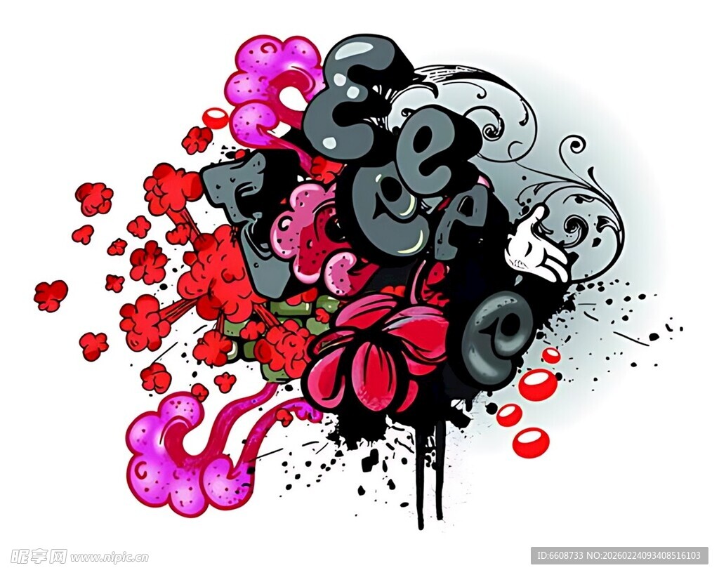 抽象多彩音乐元素插画