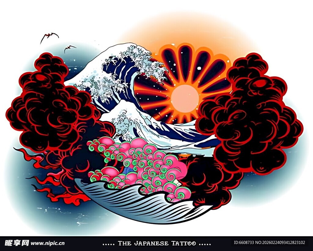 神奈川冲浪里与花卉艺术