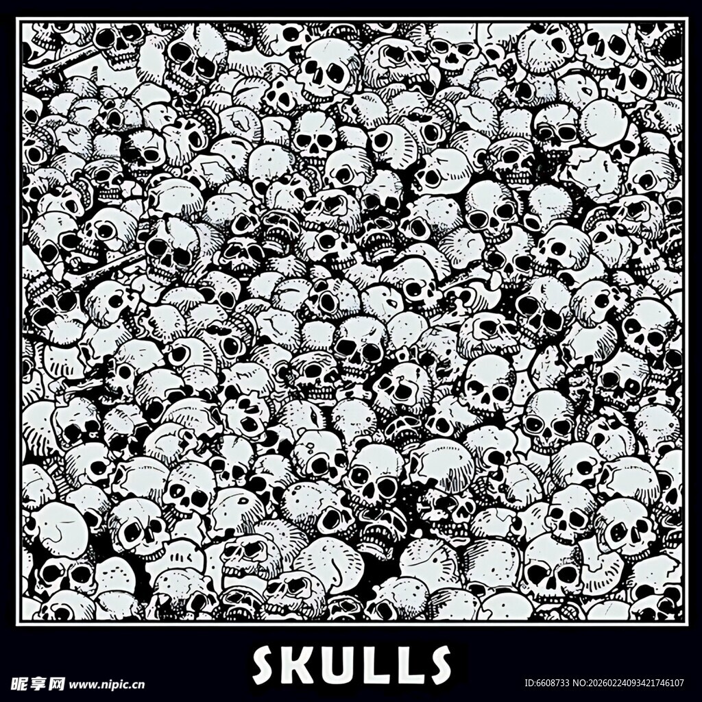 骷髅图案神秘暗黑风格