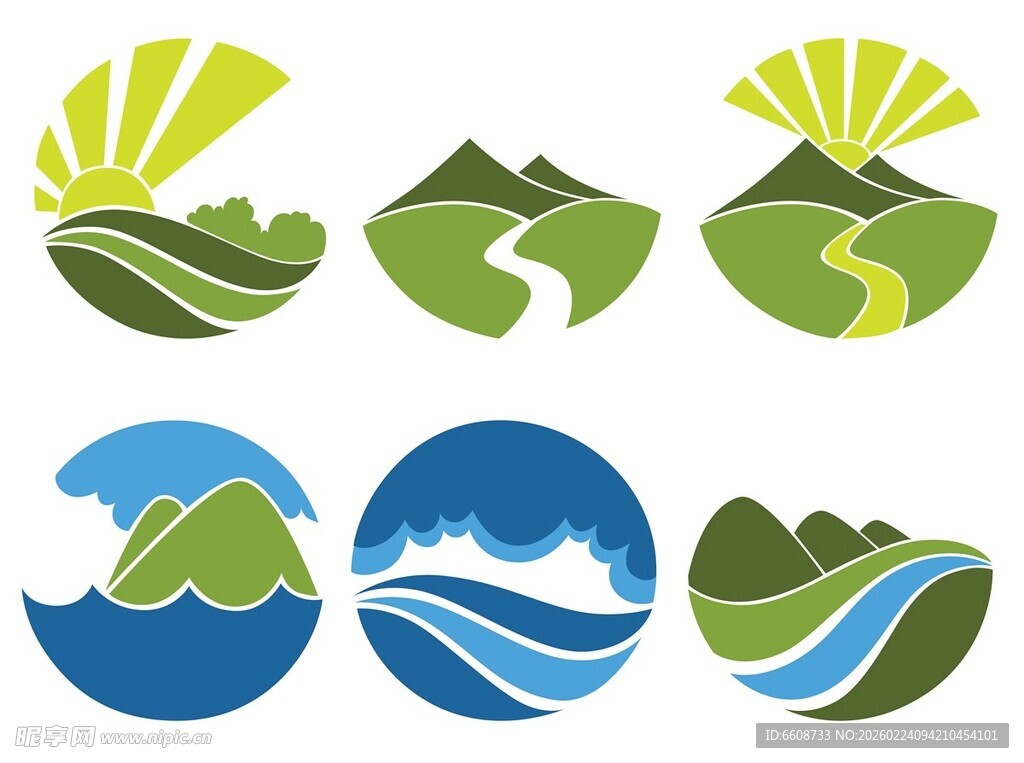 自然山水图标集合