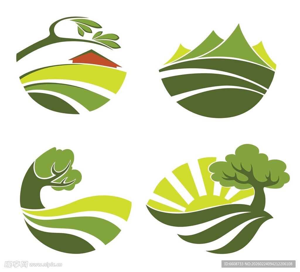 田园风自然主题标志设计