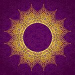 紫色背景金色曼陀罗图案