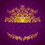 紫色背景上的精美金色花纹