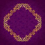 紫色背景金色华丽边框图案