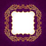 紫色背景金色花纹边框
