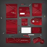 红色企业品牌视觉设计套件