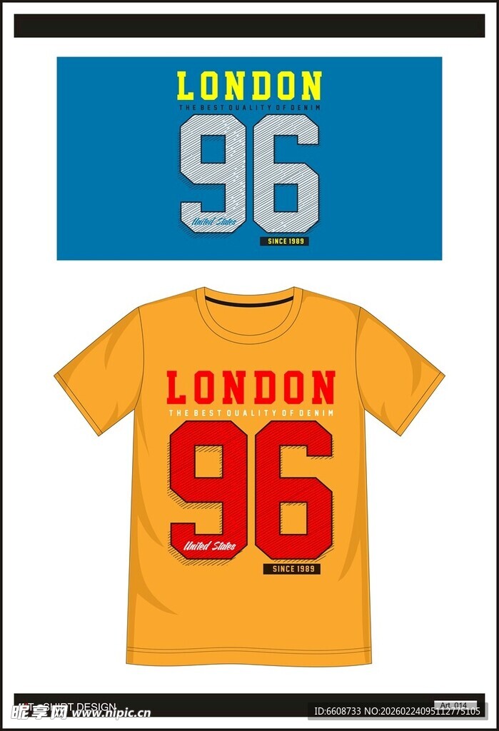 伦敦96主题T恤展示