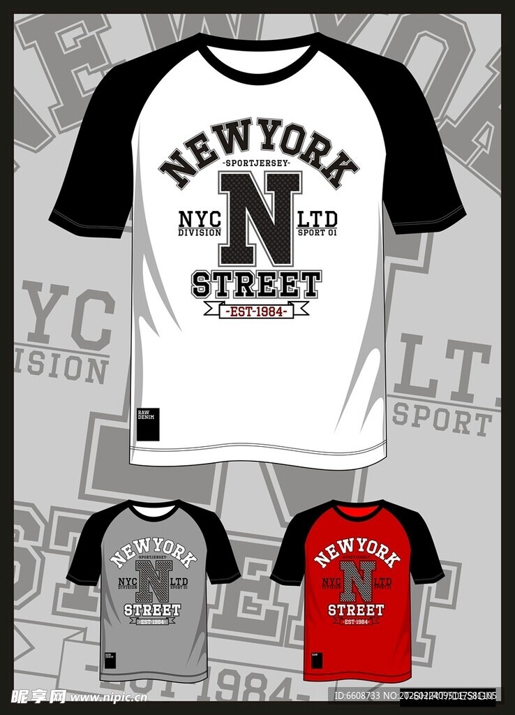 纽约风格时尚T恤展示