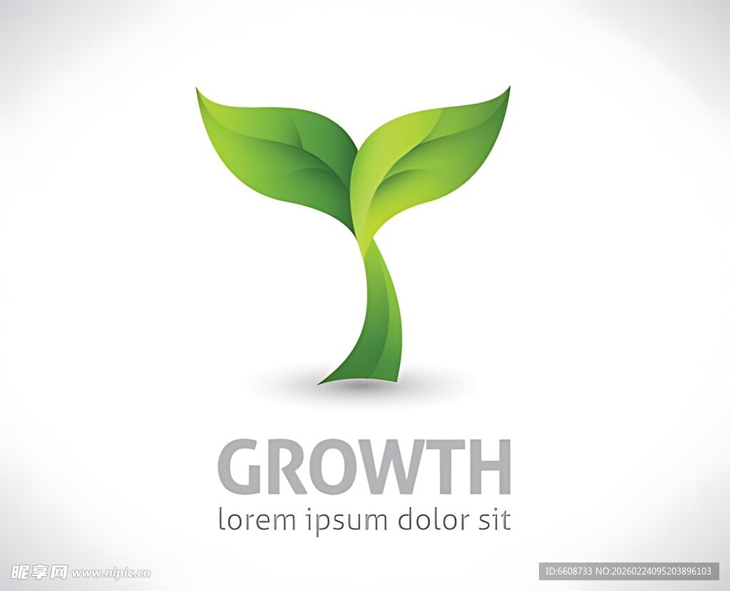 绿叶象征成长标志