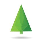 简约绿色几何圣诞树图标
