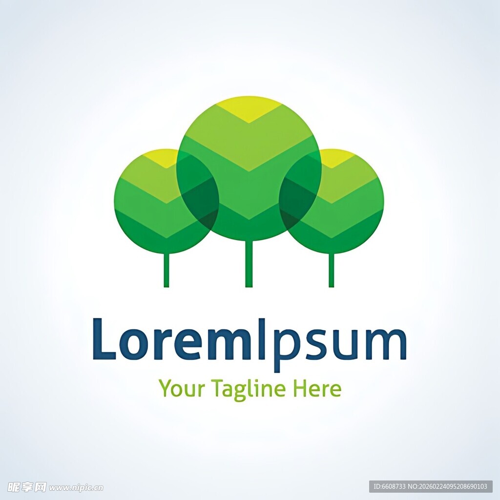 绿色树木标志设计