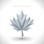 几何折纸风格枫叶图案