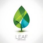 抽象绿叶标志设计