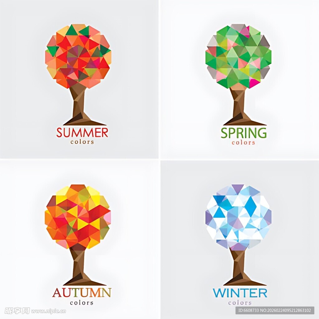 四季之树图案设计