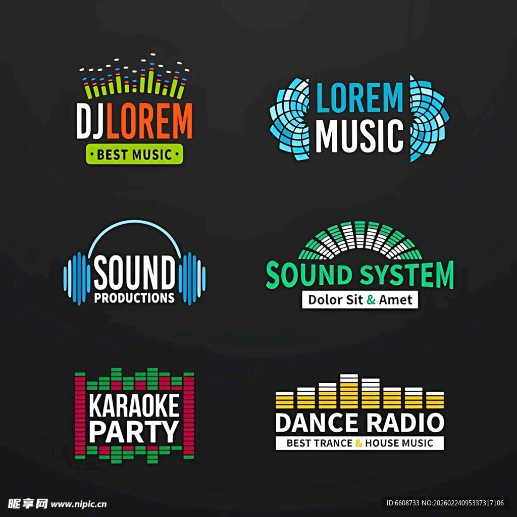 多样音乐主题图标设计