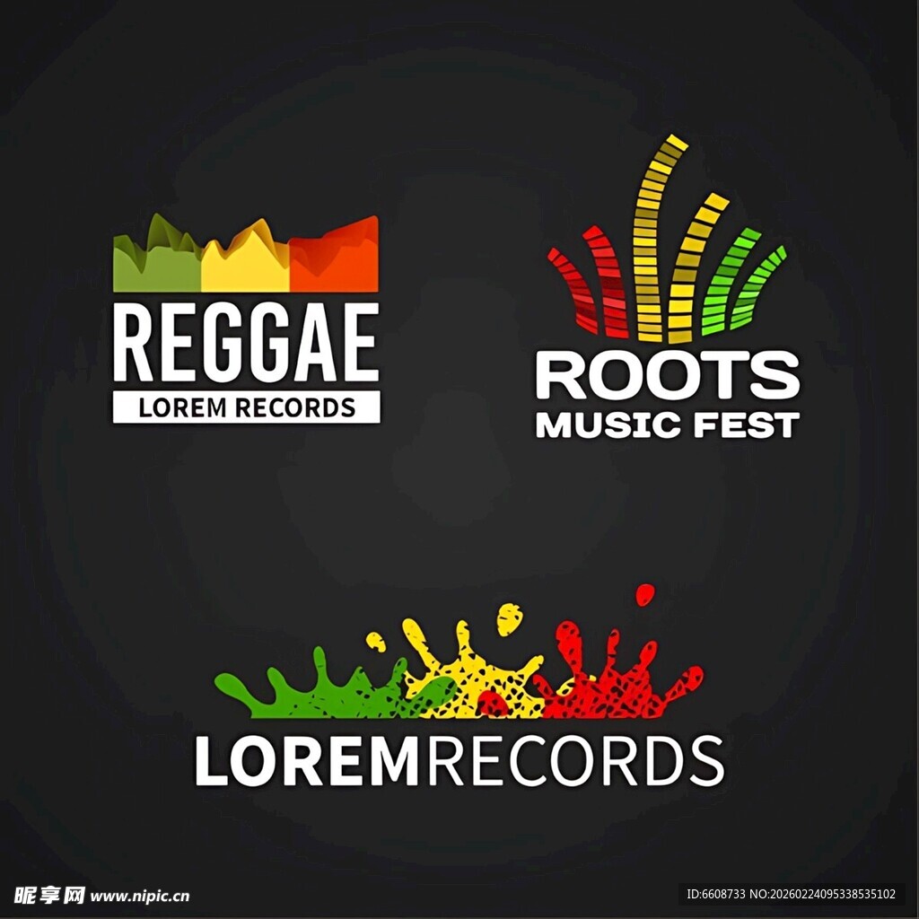 雷鬼音乐主题标志设计