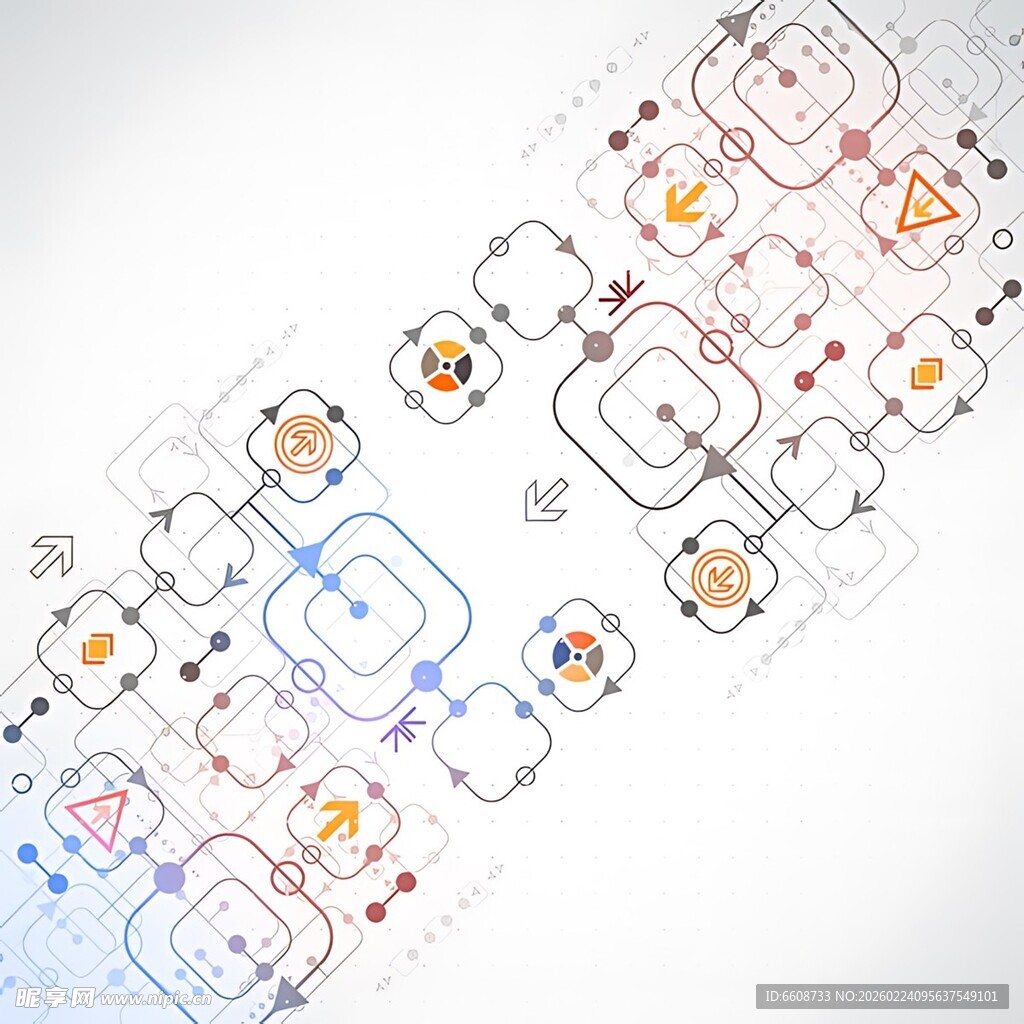 科技感流程图设计元素