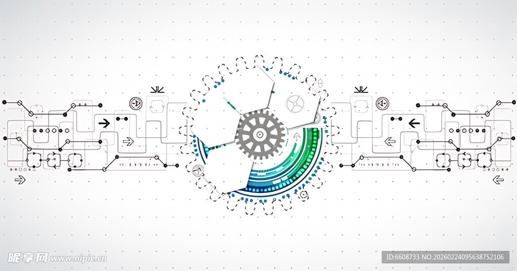 科技风抽象线条与圆环图案