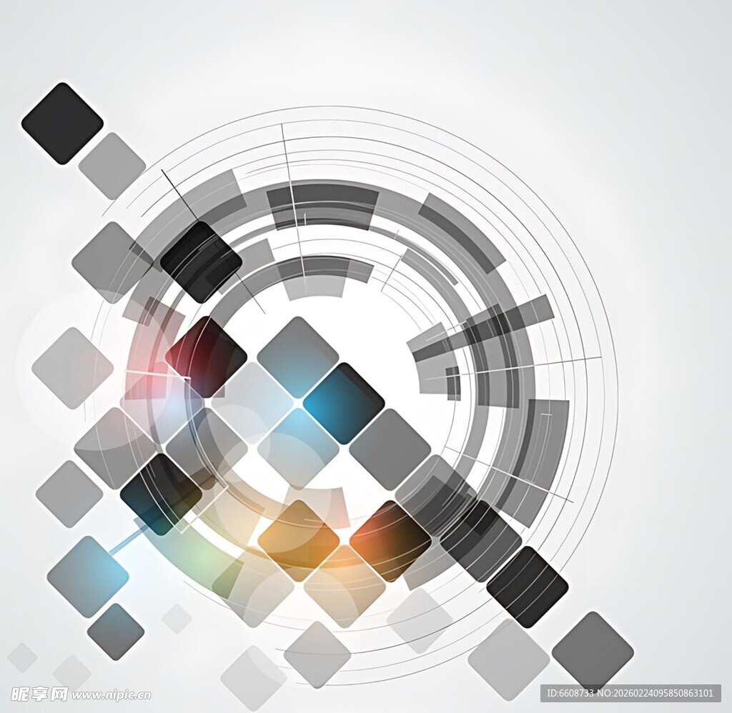 几何抽象科技风背景图案