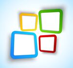 多彩立体空白方形边框