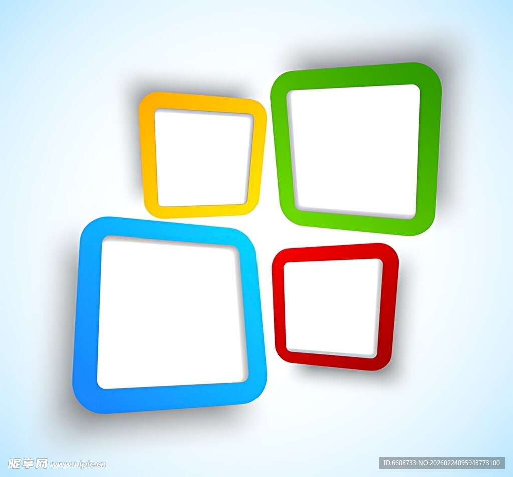 多彩立体空白方形边框