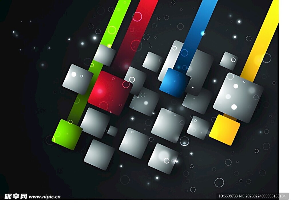 多彩立体方块抽象背景图