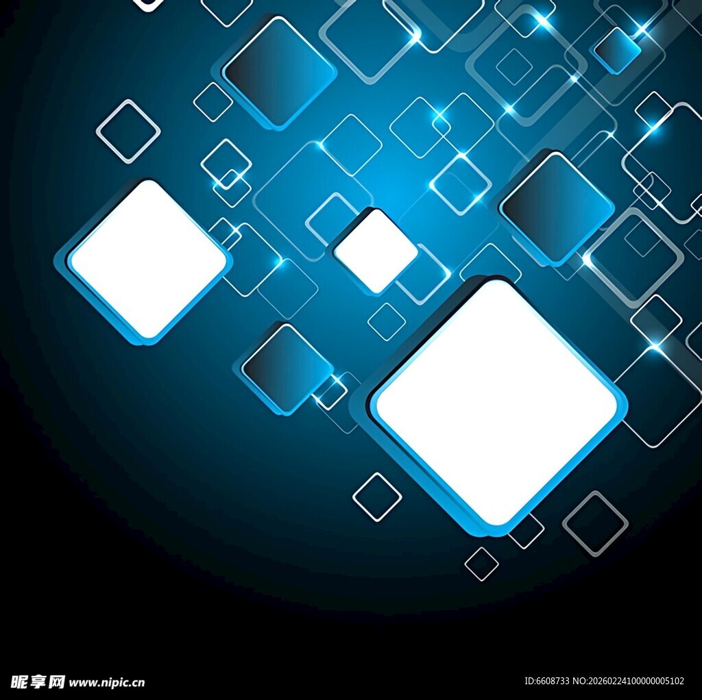 蓝色科技风方块背景图案