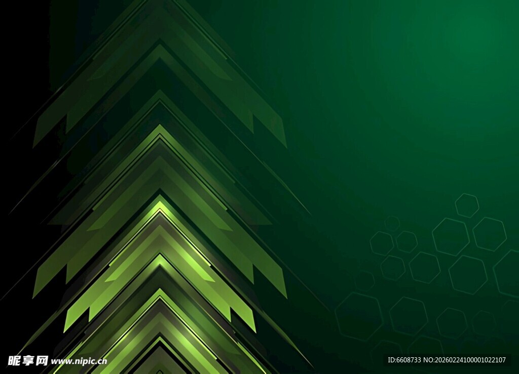 绿色渐变箭头抽象背景图