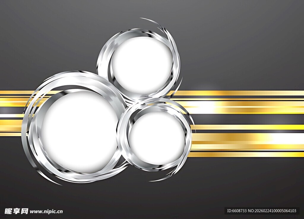 金属质感圆环与条纹背景