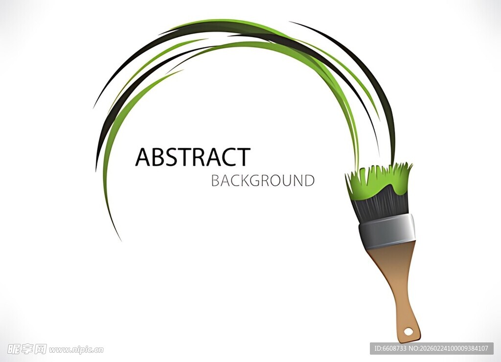 绿漆刷绘的抽象艺术图案