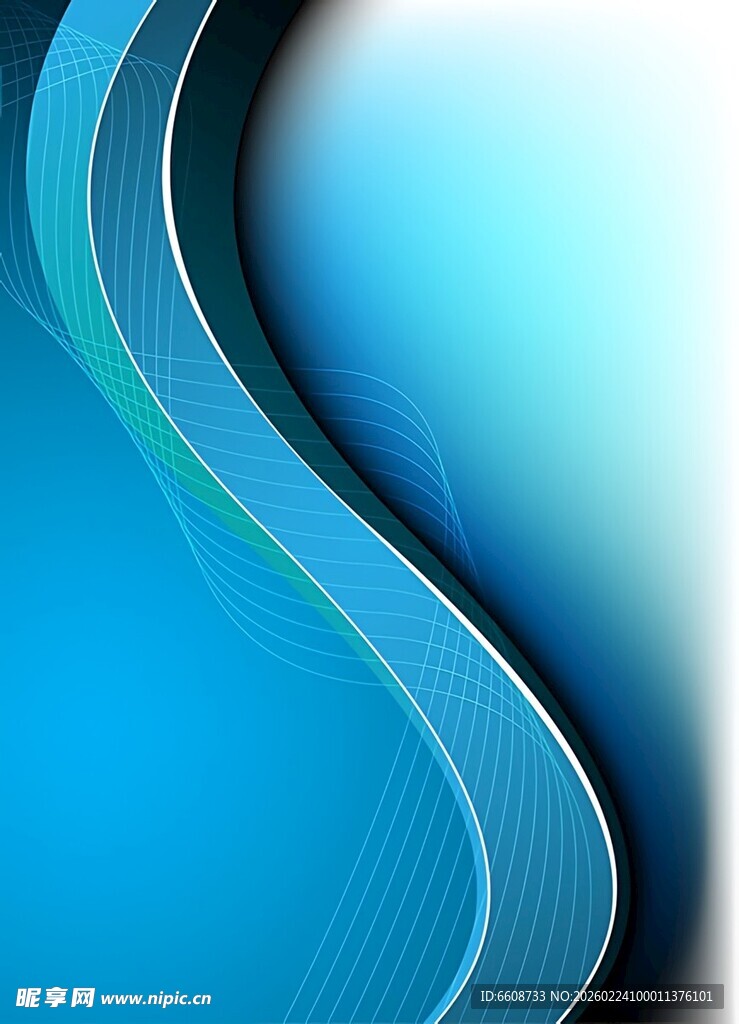 蓝色动感曲线背景图
