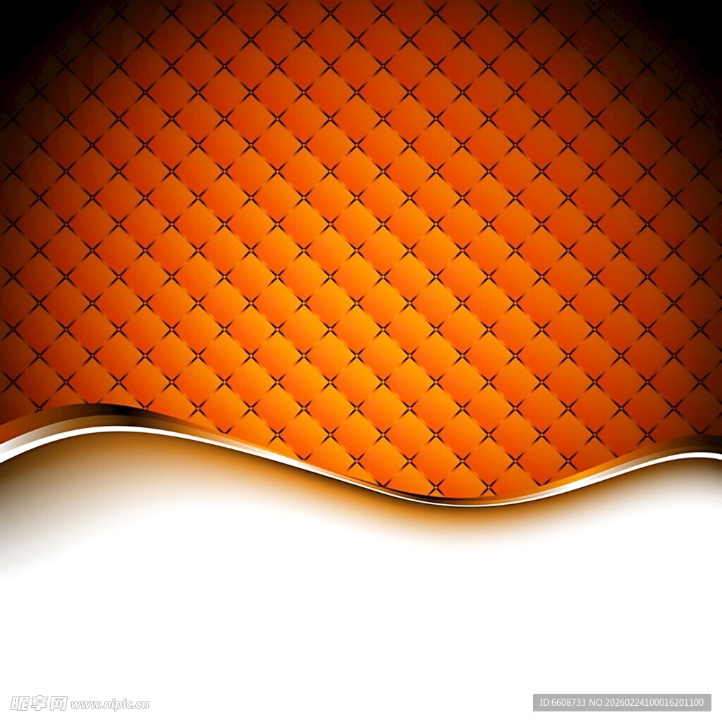 橙色波纹金属质感背景图