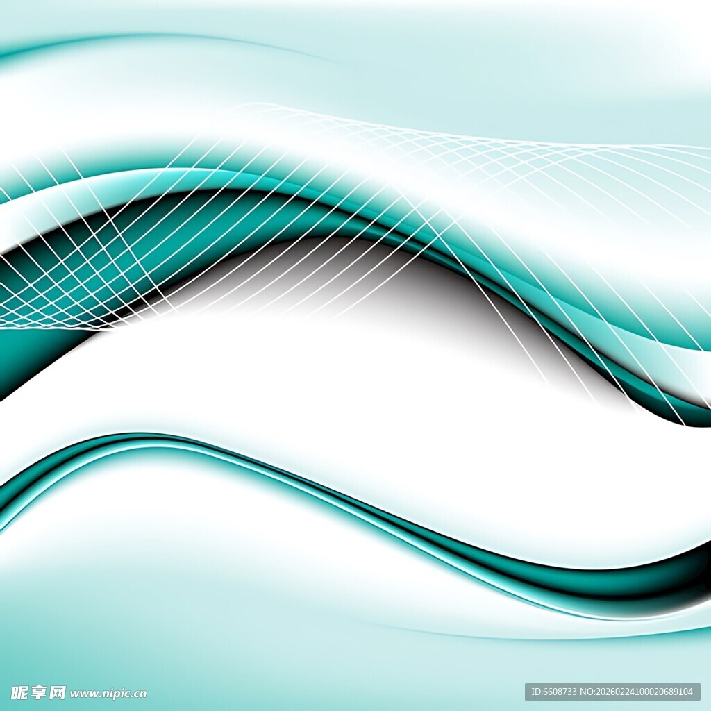 蓝绿波浪抽象背景图案