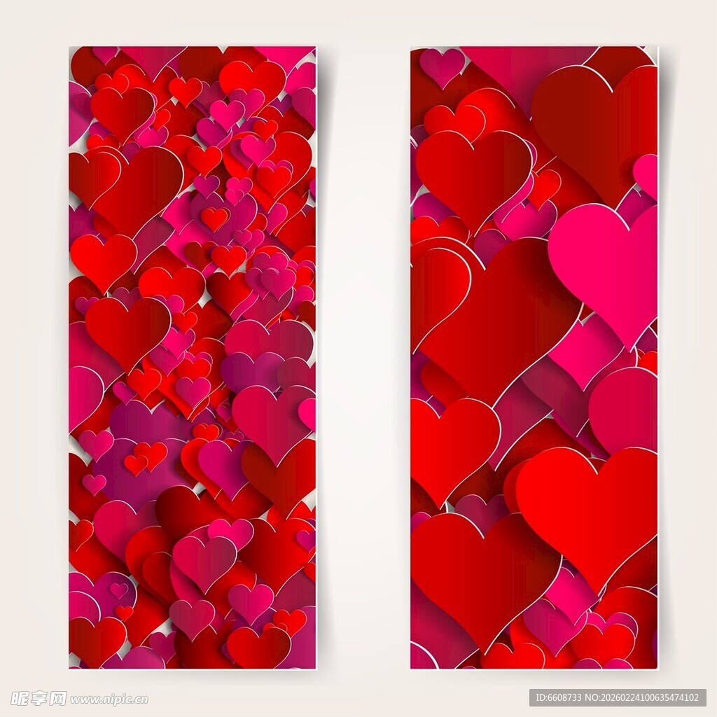 双幅爱心图案背景设计