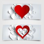 爱心剪纸风装饰图案